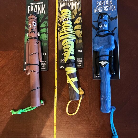 Set Of 3 Dog Fetch Toys Halloween Tree‎ Sticks Frank Mummy & Captain Fangtastick - Picture 5 of 5